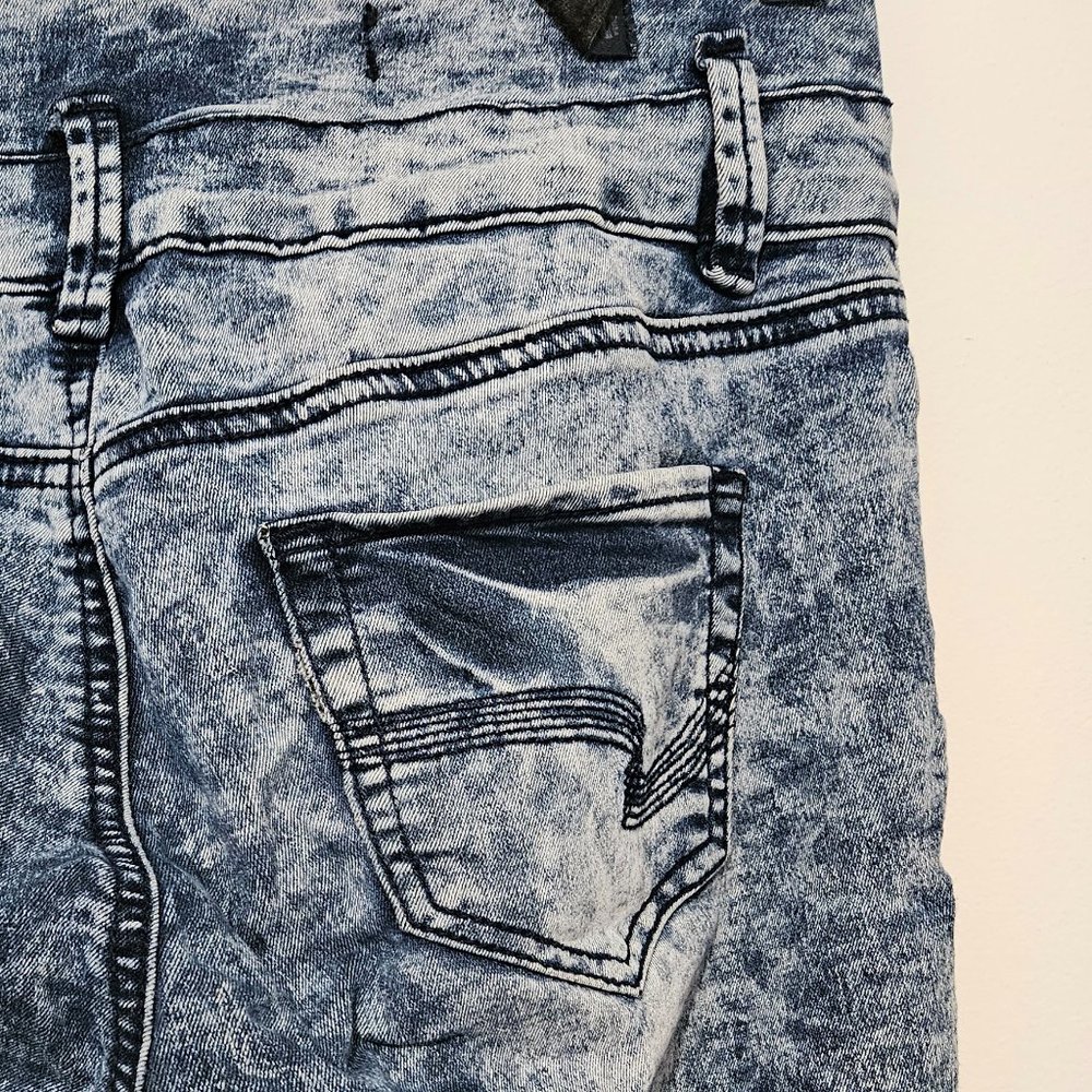 YMI High Waist Skinny Jeans Size 7 x 27 Short Acid Wash Blue Stretch Pants